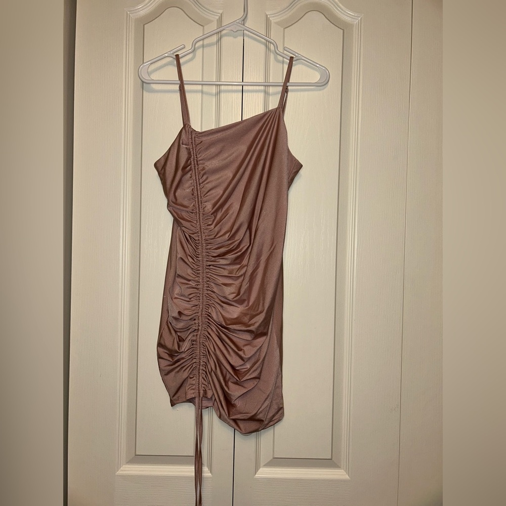 Lottie Moss Mauve Rouche Front Bodycon Dress